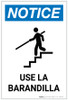 Notice: Use Handrail with Icon Portrait - Label Notice: Use Handrail with Icon Portrait - Label