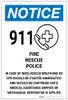 Notice: 911 Guideline - Fire/Rescue/Police - Label