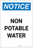 Notice: Non-Potable Water Portrait - Label