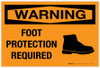 Warning: Foot Protection Required with Graphic - Label