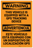 Warning: Vehicle Equipped With GPS Tracking Device - Label Warning: Vehicle Equipped With GPS Tracking Device - Label