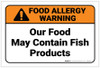 Warning: Food May Contain Fish Products - Label Warning: Food May Contain Fish Products - Label