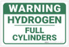 Warning: Hydrogen Full Cylinders - Label