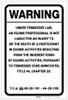 Warning: Tennessee Equine Liability TN - Label Warning: Tennessee Equine Liability TN - Label