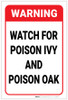 Warning: Watch For Poison Ivy And Poison Oak - Label