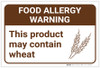 Warning: Food Allergy Warning Product May Contain Wheat with Icon Landscape - Label