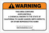 Warning: Prop 65 Acrylonitrile - Label Warning: Prop 65 Acrylonitrile - Label