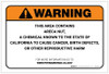 Warning: Prop 65 Areca Nut - Label