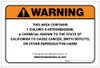 Warning: Prop 65 1-Chloro-4-nitrobenzene - Label