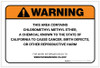Warning: Prop 65 Chloromethyl methyl ether - Label