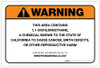 Warning: Prop 65 1,1 Dichloroethane - Label Warning: Prop 65 1,1 Dichloroethane - Label