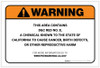 Warning: Prop 65 D&C Red No. 8 - Label