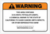 Warning: Prop 65 Di-N-Hexyl Phthalate (DNHP) - Label