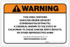 Warning: Prop 65 Gasoline Engine Exhaust (Condensates/Extracts) - Label