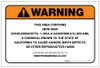 Warning: Prop 65 MON 4660 - Label