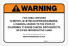 Warning: Prop 65 N-Methyl-N'-Nitro-N-Nitrosoguanidine - Label Warning: Prop 65 N-Methyl-N'-Nitro-N-Nitrosoguanidine - Label