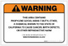 Warning: Prop 65 Propylene Glycol Mono-T-Butyl Ether - Label