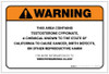 Warning: Prop 65 Testosterone Cypionate - Label
