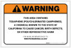 Warning: Prop 65 Toxaphene (Polychlorinated Camphenes) - Label