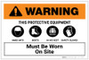 Warning: PPE Must be Worn on This Site Landscape - Label