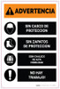 Warning: No PPE No Job Spanish Portrait - Label Warning: No PPE No Job Spanish Portrait - Label