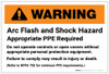 Warning: Arc Flash and Shock Hazard - Appropriate PPE Required Landscape - Label