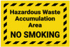 Hazardous Waste Accumulation No Smoking with Hazard Border Landscape - Label Hazardous Waste Accumulation No Smoking with Hazard Border Landscape - Label