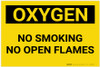 Oxygen No Smoking No Open Flames Landscape - Label Oxygen No Smoking No Open Flames Landscape - Label