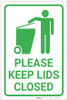 Please Keep Lids Closed with Icon Portrait - Label