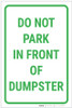 Do Not Park In Front Of Dumpster Portrait - Label