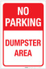 No Parking Dumpster Area Portrait - Label