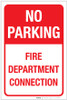 No Parking Fire Department Connection Portrait - Label No Parking Fire Department Connection Portrait - Label