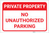 Private Property No Unauthorized Parking Landscape - Label Private Property No Unauthorized Parking Landscape - Label