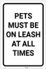 Pets Must Be On Leash At All Times Portrait - Label Pets Must Be On Leash At All Times Portrait - Label
