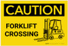Caution: Forklift Crossing with Icon - Label