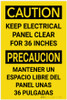 Caution: Keep Electrical Panel Clear For 36 Inches Bilingual Spanish - Label Caution: Keep Electrical Panel Clear For 36 Inches Bilingual Spanish - Label