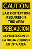 Caution: Ear Protection Required in This Area Bilingual Spanis - Label