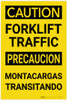Caution: Forklift Traffic Bilingual Spanish - Label Caution: Forklift Traffic Bilingual Spanish - Label
