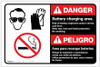 Danger: Battery Charging Area Bilingual Spanish - Label