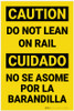 Caution: Do Not Lean on Rail Bilingual Spanish - Label