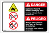 Danger: Explosion Hazard Battery Charging Bilingual Spanish - Label Danger: Explosion Hazard Battery Charging Bilingual Spanish - Label