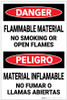 Danger: Flammable Material No smoking Open Flames Bilingual Spanish - Label