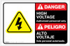 Danger: High Voltage Authorized Only with Graphic Bilingual Spanish - Label