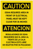 Danger: Area in Front of Panel Must be Kept Clear 36 Inches Bilingual Spanish - Label Danger: Area in Front of Panel Must be Kept Clear 36 Inches Bilingual Spanish - Label