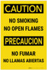 Caution: No Smoking No Open Flames Bilingual Spanish - Label Caution: No Smoking No Open Flames Bilingual Spanish - Label
