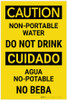 Caution: Non Portable Water Do Not Drink Bilingual Spanish - Label