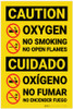 Caution: Oxygen No Smoking No Flames Bilingual Spanish - Label
