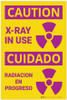 Caution: Xray in Use with Graphic Bilingual Spanish - Label