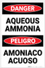 Danger: Aqueous Ammonia Bilingual Spanish - Label Danger: Aqueous Ammonia Bilingual Spanish - Label