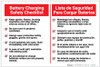 Battery Charging Safety Checklist Bilingual Spanish - Label Battery Charging Safety Checklist Bilingual Spanish - Label